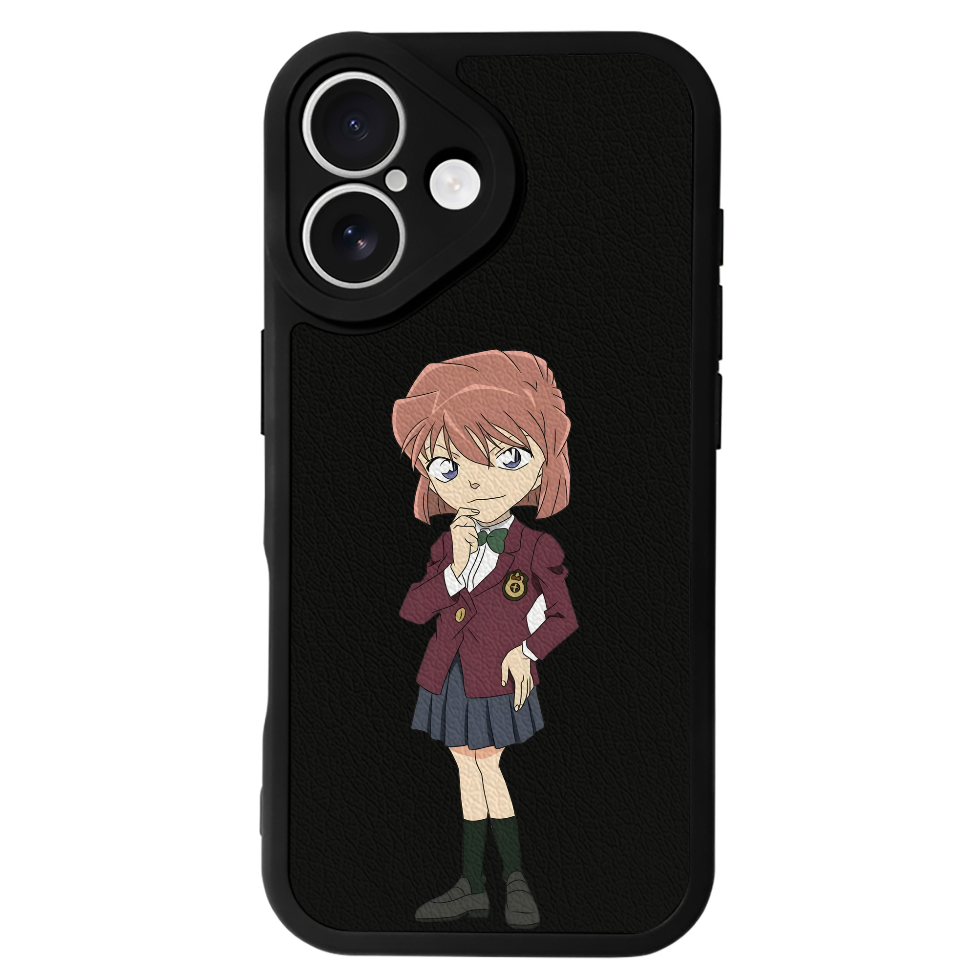 （画像用） 名探偵コナン 灰原 哀 はいばら あい Detective Conan Anita Hailey、Vi Graythorn Haibara Ai 【iPhone 16シリーズ対応】シリコンスマホケース（レザー調） 材質：シリコン